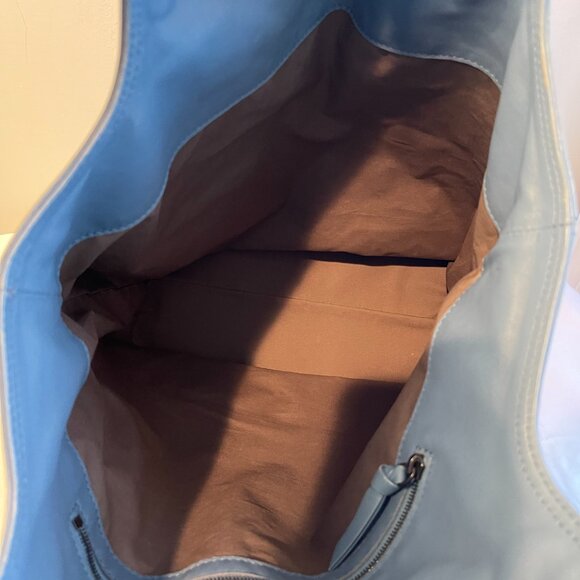 BOTTEGA VENETA Regent Intrecciato Nappa Leather Tote Bag, Blue - Preowned - Picture 11 of 16